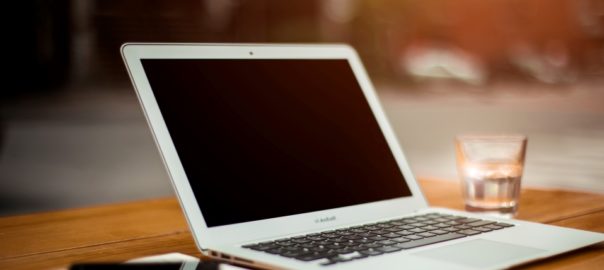 Laptop on desk