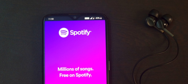 mobile spotify with headphones